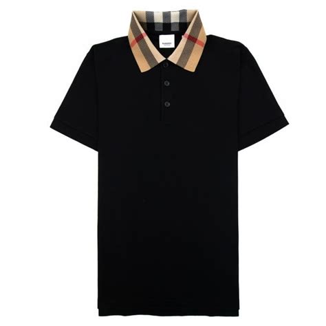 burberry polo tag|Check Label Cotton Polo Shirt in Black .